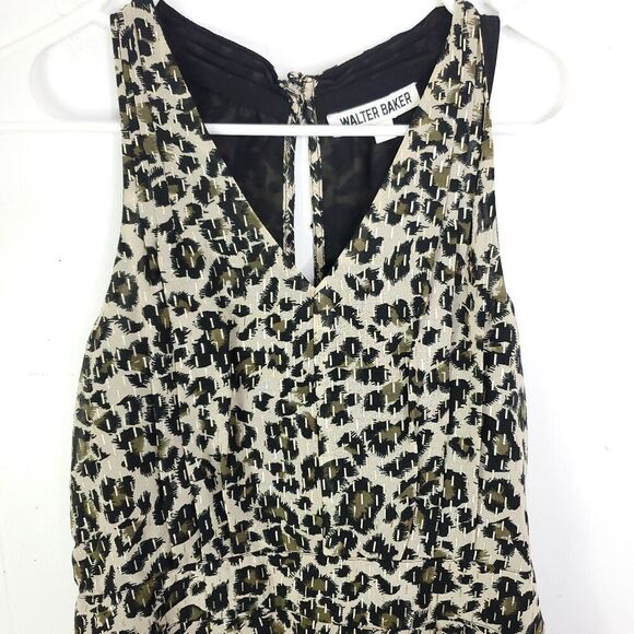 Walter Baker Top Womens M Peplum Asymmetrical Hem Leopard Exotic Animal - Picture 2 of 10
